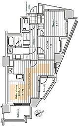 レスピール早稲田 2LDKの間取図画像
