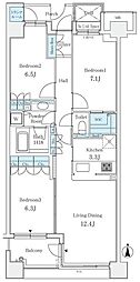 It's東京フォーサイトスクエア 3LDKの間取図画像