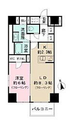 カメリアコート新宿 1LDKの間取図画像