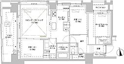 パークスフイア牛込神楽坂 2SLDKの間取図画像
