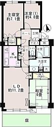 パーク・ハイム弦巻 3LDKの間取図画像