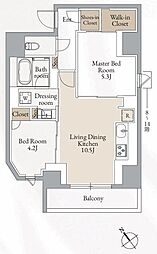 クロスレジデンス高田馬場 2LDKの間取図画像