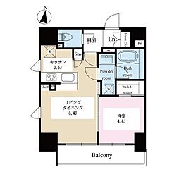 テラス文京本郷 1LDKの間取図画像