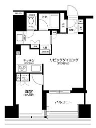 クラッシィタワー新宿御苑 1LDKの間取図画像
