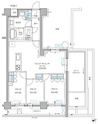 パークアクシス文京本郷 3LDKの間取図画像