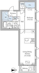 MOCXION PREMIUM四谷大京町 1LDKの間取図画像