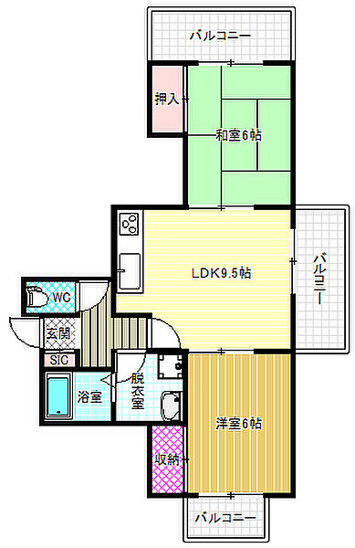 グレイス ｜大阪府松原市北新町2丁目(賃貸アパート2LDK・1階・53.47㎡)の写真 その2