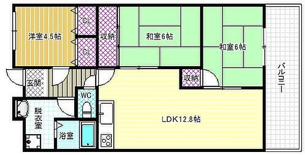 ハウス謙吉 ｜大阪府羽曳野市伊賀4丁目(賃貸マンション3LDK・3階・68.54㎡)の写真 その2