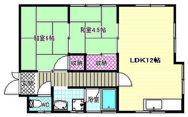 R-9　古市7丁目ハイツ ｜大阪府羽曳野市古市7丁目(賃貸アパート2LDK・1階・50.82㎡)の写真 その2