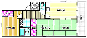 新栄プロパティー小山II  ｜ 大阪府藤井寺市小山2丁目（賃貸マンション3LDK・2階・56.00㎡） その1