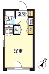 ラブリハイツ北新宿第2 401 ワンルームの間取り