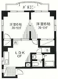 シャトレー・K 2LDKの間取図画像