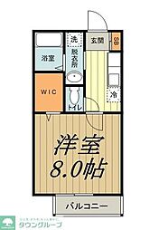 プランドール・レーブ2 1Kの間取図画像