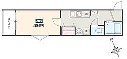 ＭＥＬＤＩＡ是政 2階1Kの間取り