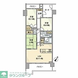 JR中央線 西八王子駅 徒歩8分の賃貸マンション 4階3LDKの間取り