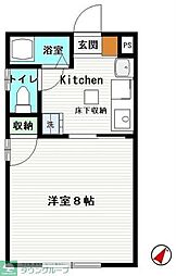 多摩都市モノレール 高幡不動駅 徒歩13分の賃貸アパート 1階1Kの間取り