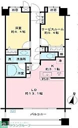 ウィンドステージ府中宮西 2階1SLDKの間取り
