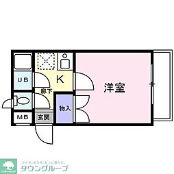 JR武蔵野線 西国分寺駅 徒歩2分の賃貸アパート 2階1Kの間取り