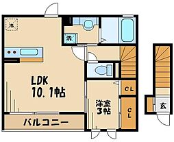 Ｔ＆Ｍ南烏山 2階1LDKの間取り