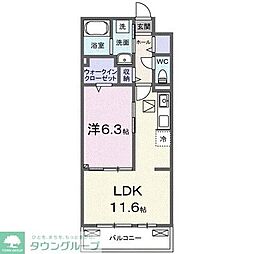 アウル吉祥寺南 3階1LDKの間取り
