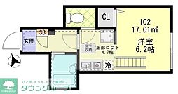 ＡＲＭＯＩＳＥ立川 102 1階ワンルームの間取り