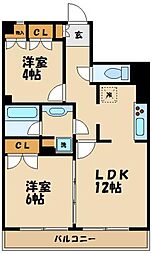 ウインドシティ東府中 4階1SLDKの間取り