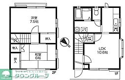 井上テラスハウスＣ 102 2階2LDKの間取り