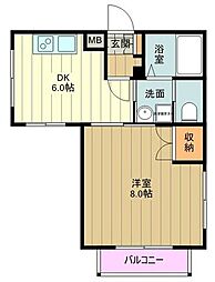 エグゼクティブ立川 3階1DKの間取り