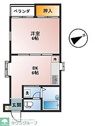 清涼館 1階1DKの間取り