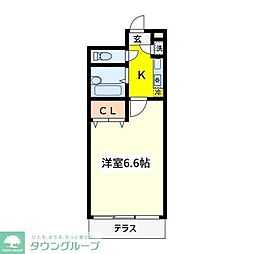 パークアベニューアイズ 3階1Kの間取り