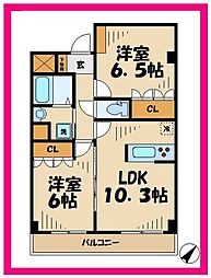 アイリス 2階2LDKの間取り
