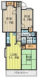 フィオーレ武蔵野 3LDKの間取図画像