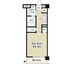 コーボック飛田給2 1Kの間取図画像