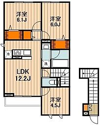 トリシア日新町 3LDKの間取図画像