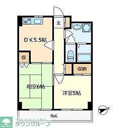 メゾンプチフォーレ 2DKの間取図画像