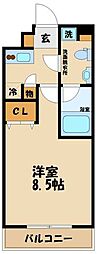 スパシエエクレクト 1Kの間取図画像