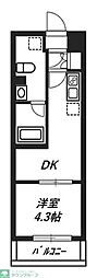 リヴシティ八王子 1DKの間取図画像