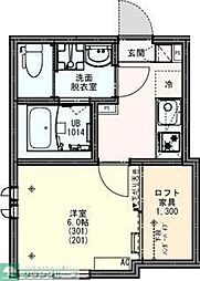 八王子市寺町アパート 1Kの間取図画像