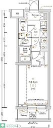 Log登戸Station side 1Kの間取図画像