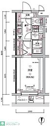 ARCOBALENO BUBAIGAWARA 1Kの間取図画像