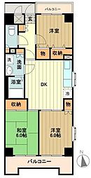アバクス立川A棟 3DKの間取図画像