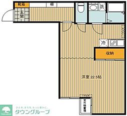 バウムハウス本宿 ワンルームの間取図画像