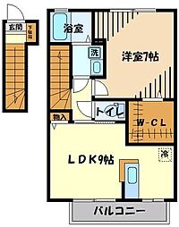 ル・コンフォール国立 1LDKの間取図画像