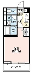アムール錦 1Kの間取図画像