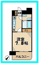 Bris登戸 1Kの間取図画像