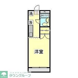 グレースプレジオ 1Kの間取図画像