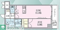 サルーテ立川 1LDKの間取図画像
