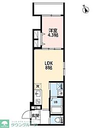 robot home 中河原III(ロボットホームナカガワラスリー) 1LDKの間取図画像