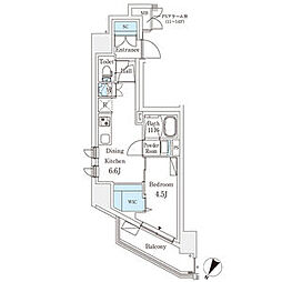 JR山手線 駒込駅 徒歩2分の賃貸マンション 2階1DKの間取り