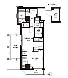 都営大江戸線 新江古田駅 徒歩5分の賃貸マンション 5階1SDKの間取り